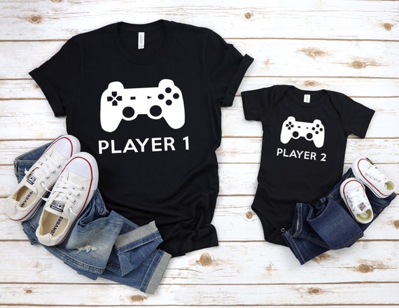 Player 1 Player 2 Father Son Matching Shirts Dad and Son | Etsy