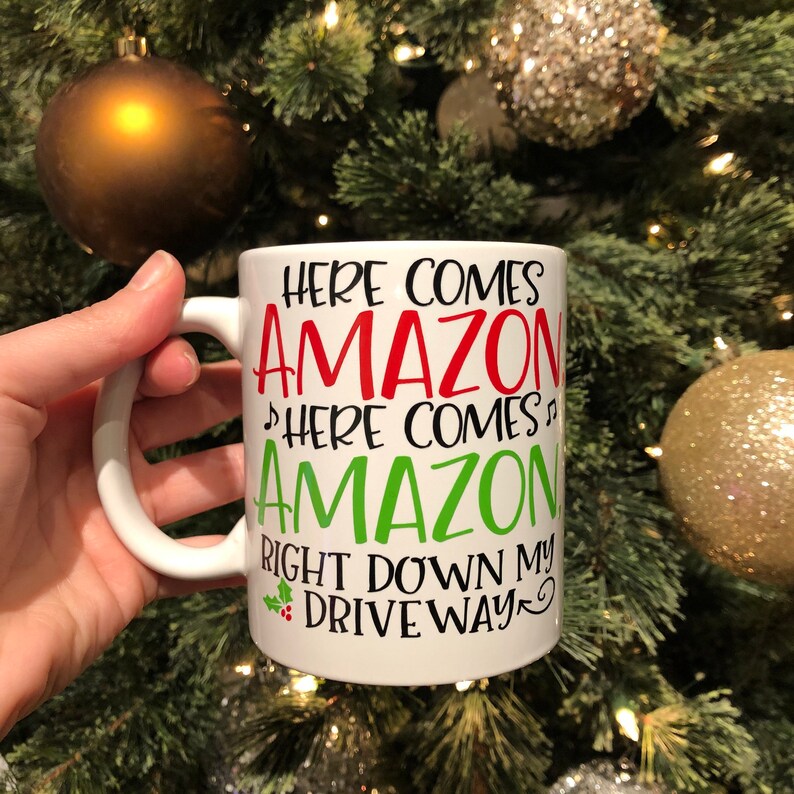 Here comes Amazon mug Christmas mug Christmas gift holiday Etsy