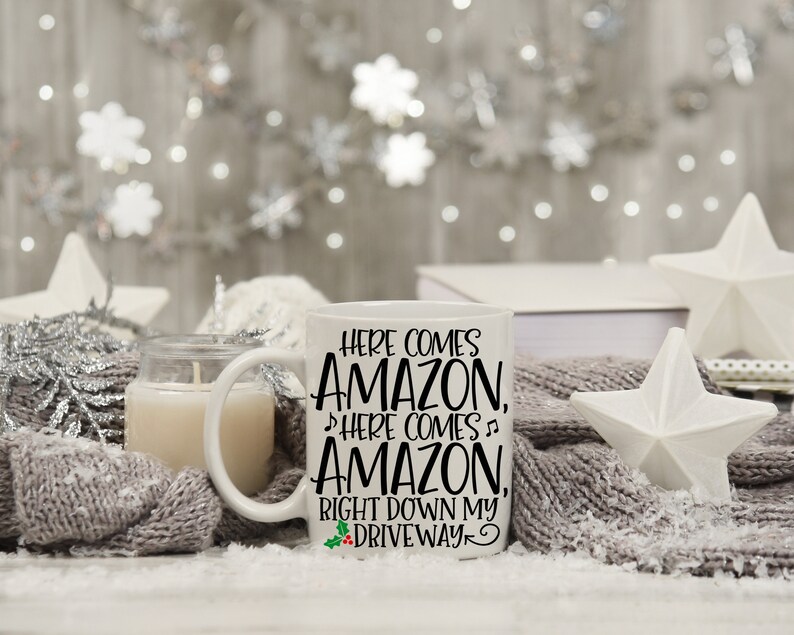Here comes Amazon mug Christmas mug Christmas gift holiday Etsy