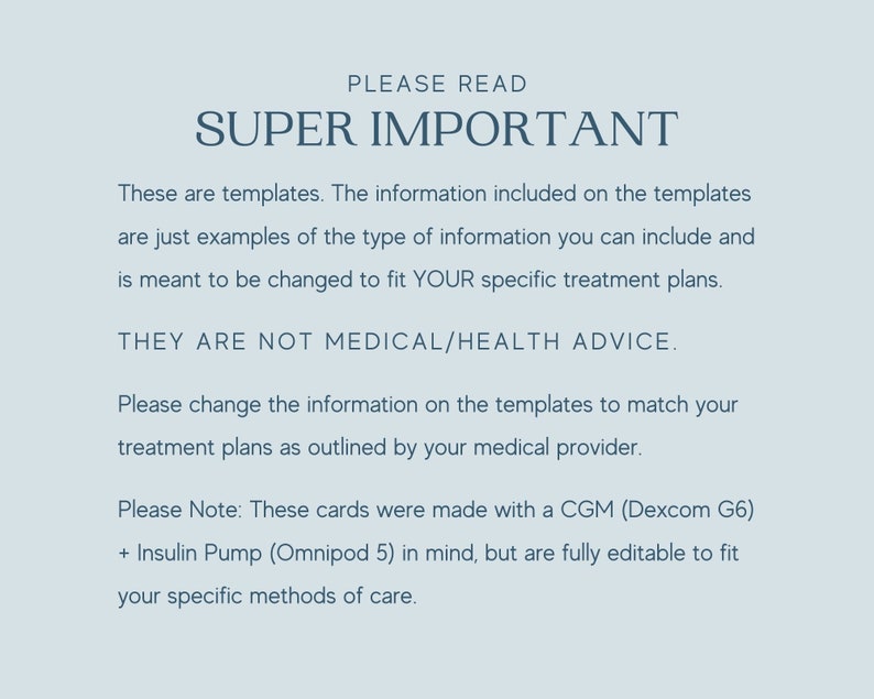 Type 1 Diabetes Caregiver Reference Cards for Babysitters, Grandparents