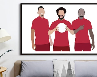 Liverpool, Liverpool FC, The Front Three, Liverpool Art Print, Liverpool Poster, Liverpool Wall Art, Liverpool UK
