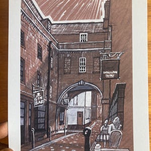 Impression dessinée à la main A5 Bath Queen Street 350 g