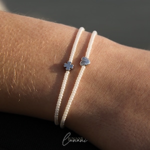 Armband Klaver parelmoer-zilver