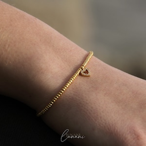 Pulsera de circonitas de corazón · oro