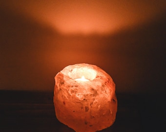 Himalayan Salt Tealight Candle Holder Large Size 800g - 1.4kg - Hand Carved