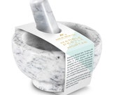 Classic White Marble Pestle and Mortar