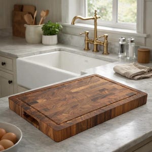 Acacia Wood Chopping Board, Butchers Block   L, 38cm W, 26cm D, 4cm