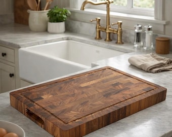 Acacia Wood Chopping Board, Butchers Block   L, 38cm W, 26cm D, 4cm