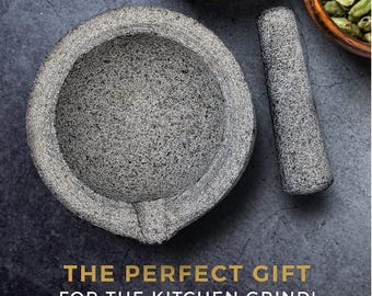 Large Granite Pestle and Mortar with Spout 3.44kg