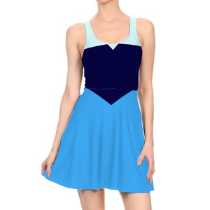 Blue Kiss the Girl Dress -  Women&#39;s Fashion Tank Dress Mini Sleeveless Dress