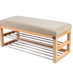 M-DEKO bench wood natural Lpg-5 FLur 50 55 60 65 70 75 80 90 100 118 Shabby new country house shoe rack shoe bench