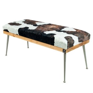 Panca M-DEKO LGS-108 Sgabello Loft Imbottito Panca imbottita personalizzata fatta a mano Panca letto Gambe in metallo Seduta in legno Tappezzeria in velluto fantasia