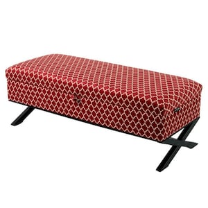 M-DEKO QM-3 Loftzit ladekast borstbank gestoffeerd met opbergruimte en klep op maat hoes van velourspatroon Arabesca03 frame zwart modern