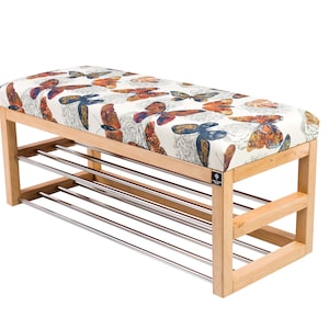 M-DEKO bench wood natural Lpg-5 50 55 60 65 70 75 80 90 100 118 Shabby new country house shoe rack shoe bench