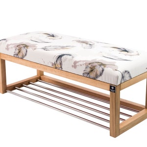 M-DEKO Sitzbank Bank Holz LPG 4 Blumen Muster Bunt Samt rot Lavendel neu 50 550 65 90 115 Handmade Landhaus braun weiss grau Schuhregal