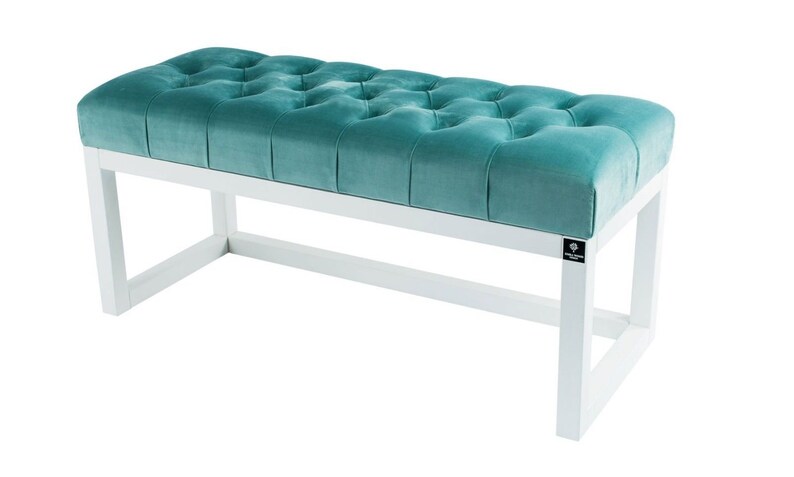 Emra Wood Bench Bench Wood Natural Lpp 2 White Mint 09 Velour Etsy