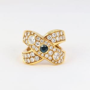 Vintage Gold, Diamond and Sapphire Ring