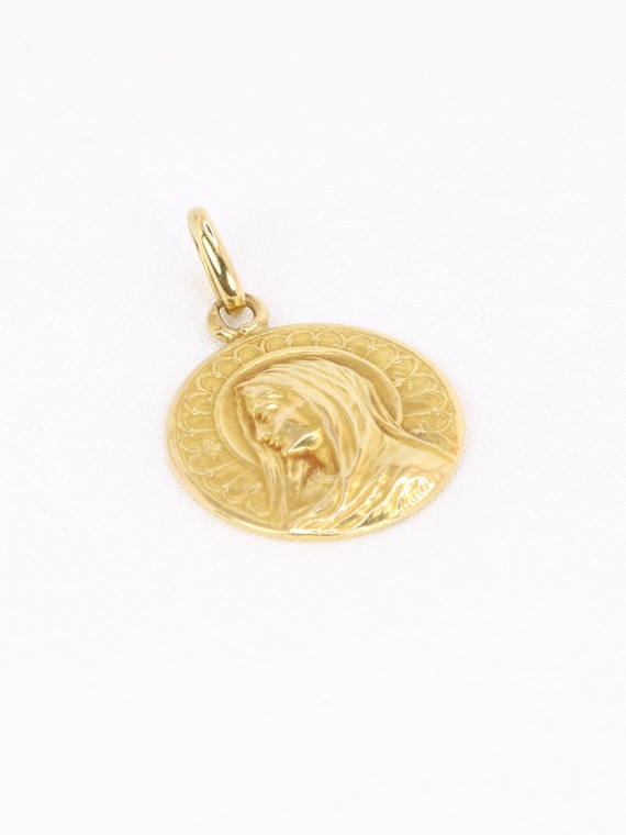 Médaille Ancienne Vierge De Profil or Jaune - image 5