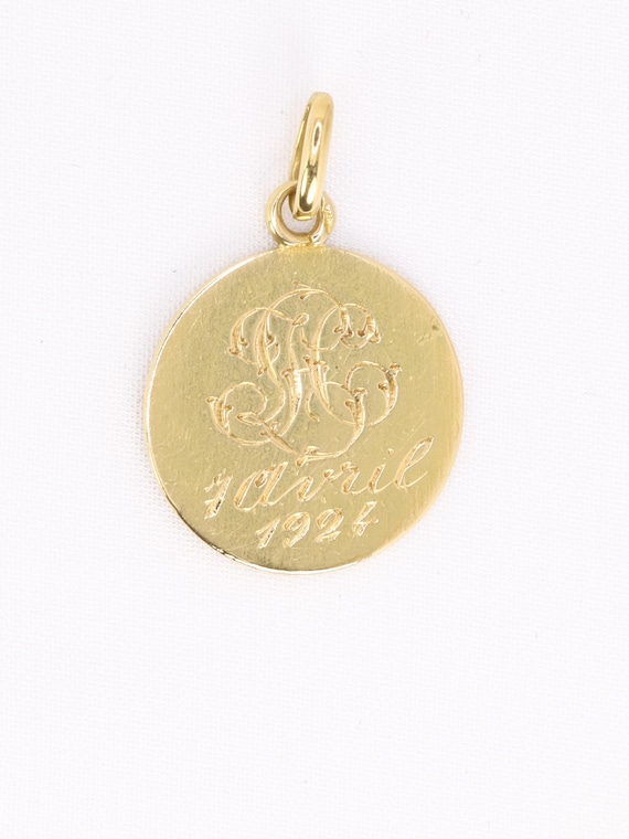 Médaille Ancienne Vierge De Profil or Jaune - image 3