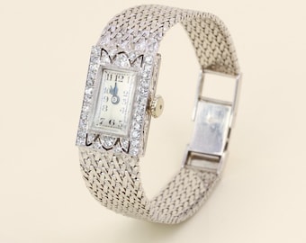 Art Deco White Gold Diamond Watch