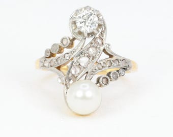 Belle Epoque ring with pearl and diamonds