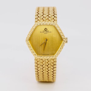 BAUME & MERCIER Vintage yellow gold braided mesh watch