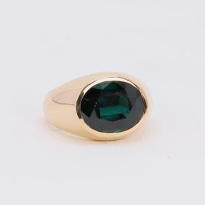 Yellow Gold Oval Sapphire Cocktail Ring