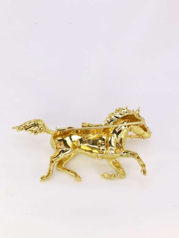 Adorable broche d'oiseau animal plaqué or véritable, verre