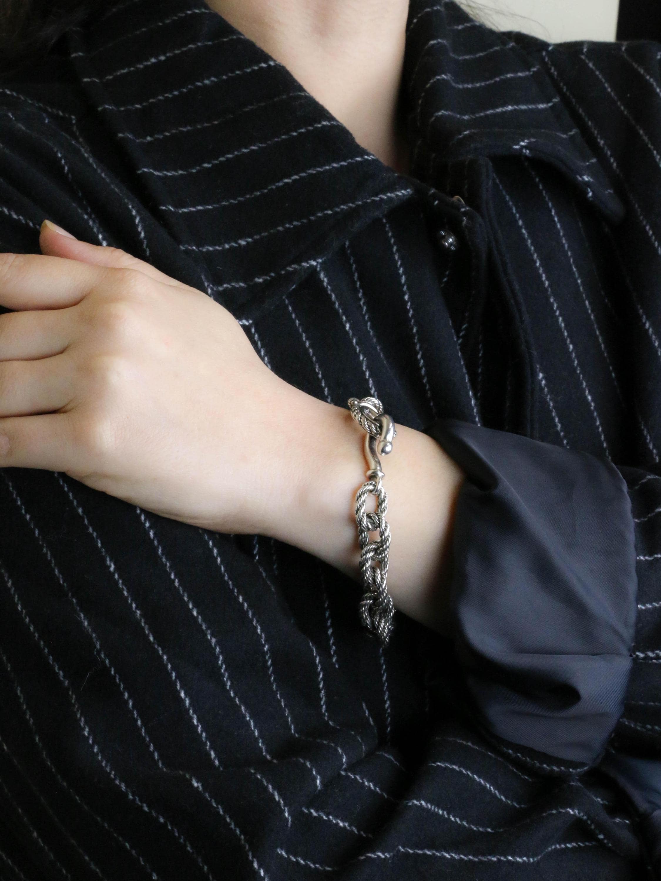 Hermes (attributed To) Silver Braided Cord Quadrille Bracelet - Etsy