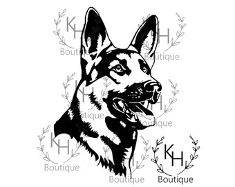 Download German shepherd logo | Etsy