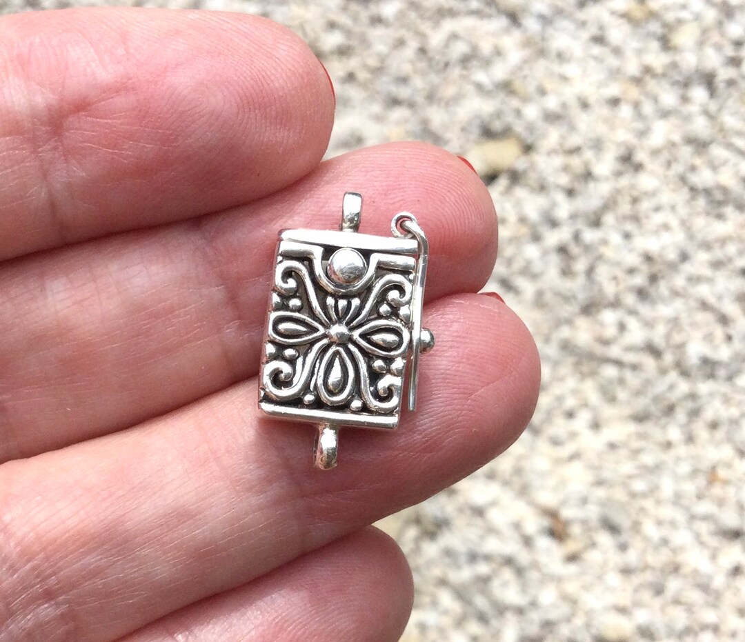 Solid 925 Sterling Silver Box Clasp With Safety Catch 15 X Etsy