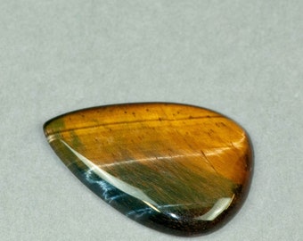 Cabujón de ojo de tigre azul dorado, piedra colgante en forma de lágrima, piedra natural marrón y azul de 35 x 22 mm