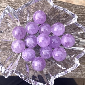 16 mm runda lavendel ametistpärlor, set med 8 ljuslila naturstenspärlor, halsband Destash smyckestillbehör