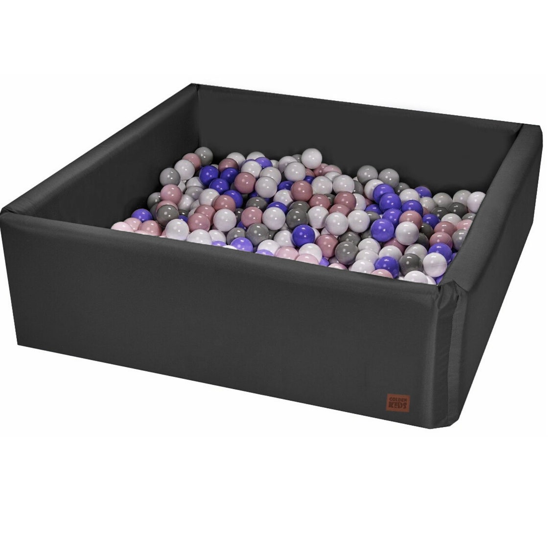 Rainbow Kids Bällebad 90x40cm Grau-weiß - Ohne Bälle TÜV Zertifiziert