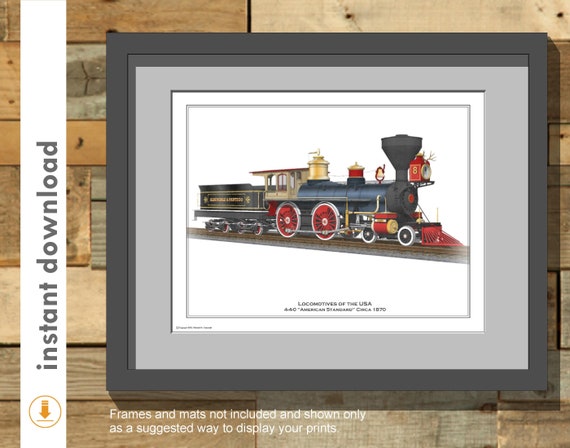 Locomotives Of The Usa 4 4 0 American Standard Etsy