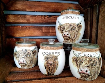 Tea, coffee and sugar canisters | kilner jars | Tea | Coffee | Sugar | Storage Jars | kitchen set