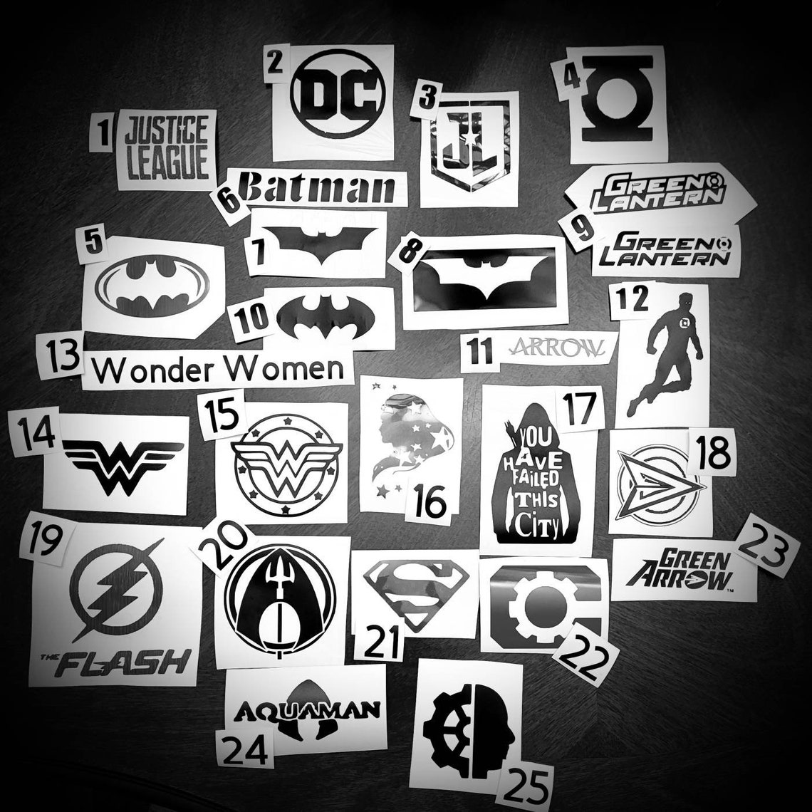 DC Comics Custom Vinyl Decals. Superhero Vinyl Stickers Car Etsy