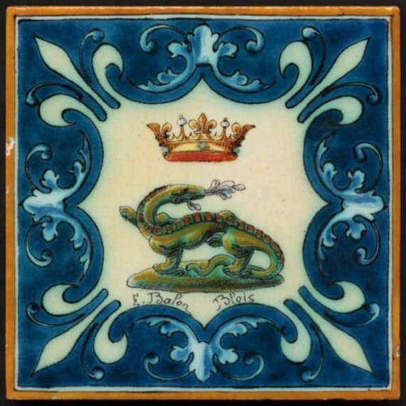 Vintage Ceramic Tile Portuguese Azulejo European Trivet Art Nouveau Azulejo