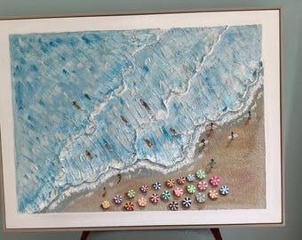 Strand, surfen, originale Gemälde.