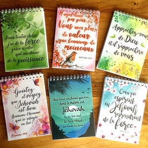 Bloc de notas A6 de tapa dura - Cubierta de versículos bíblicos - JW