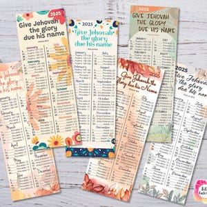 Bookmarks 2025 Bible Reading Schedule + Yeartext - JW - Printable file