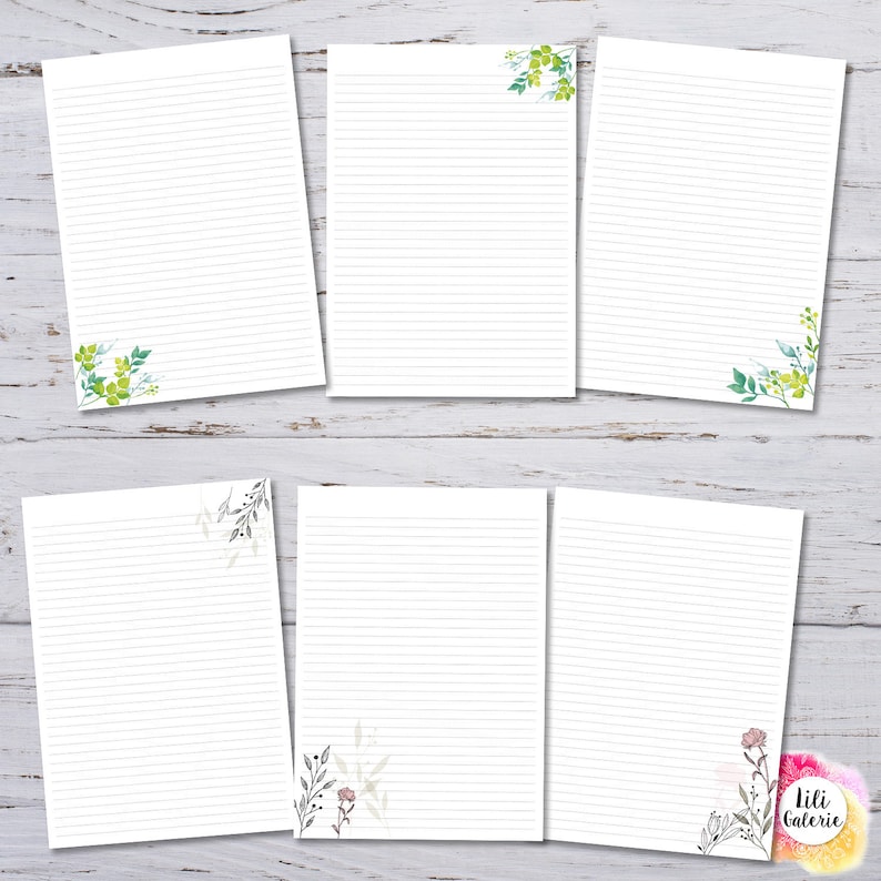18 Printable Letter Writing Sheets JW Stationery Etsy Canada