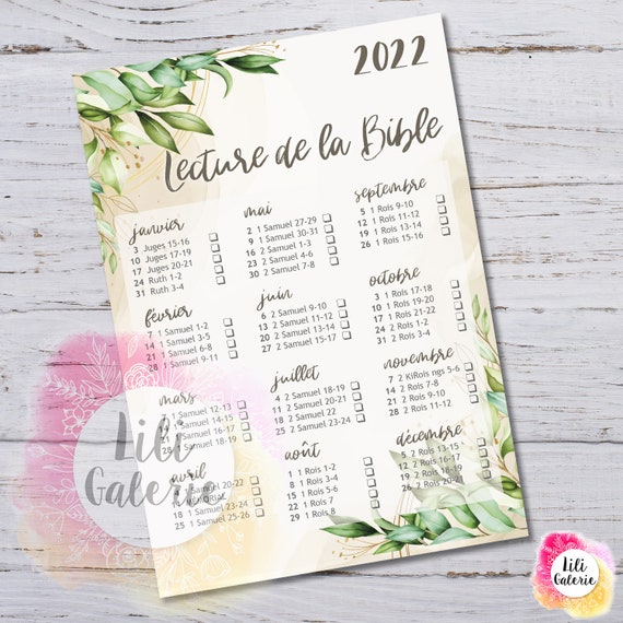 Jw Bible Reading Schedule 2022 Jw 2022 Bible Reading Schedule French Printable File | Etsy