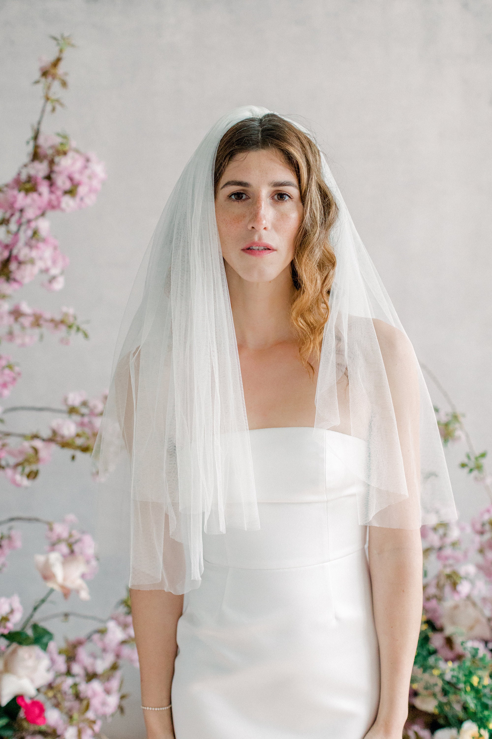 1 Layer Elbow Length Wedding Veil Lace Bridal Veil Wedding Accessories