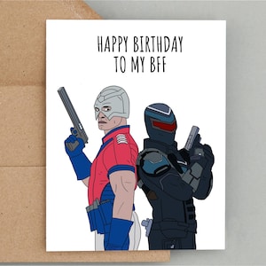 Carte de voeux Peacemaker, Peacemaker and Vigilante, carte de Saint-Valentin BFF, John Cena, You're my BFF, carte DC Comics, carte de super-héros drôle
