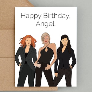 Carte d'anniversaire Charlie's Angels, carte d'anniversaire, carte d'anniversaire pour elle, carte de meilleur ami, Cameron Diaz, Lucy Liu, Drew Barrymore