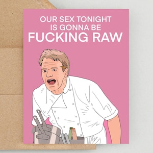 Cartão de dia dos namorados para namorado, cartão engraçado de dia dos namorados, cartão de dia dos namorados, cartão de feliz aniversário, Gordon Ramsey, cartão adulto
