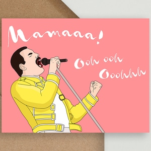 Mother's Day & Birthday Card, Mamaa Ooh Ooh Ooooh, Funny Mother's Day Cards, Personalized Birthday Card, Freddie Mercury Card, Queen Card