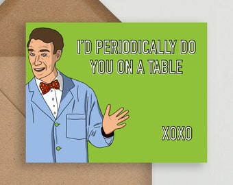Bill Nye Card, Funny Anniversary Card, Millennial Card, Funny Birthday Card, Birthday Card for Him, Scientist Card, Card for Doctor