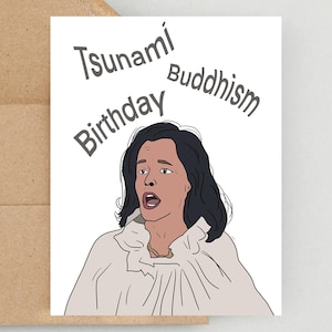 Anniversaire bouddhisme Tsnuami, carte d'anniversaire Meme, carte drôle